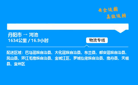 丹阳市到河池物流专线,丹阳市货运到河池,丹阳市至河池物流公司